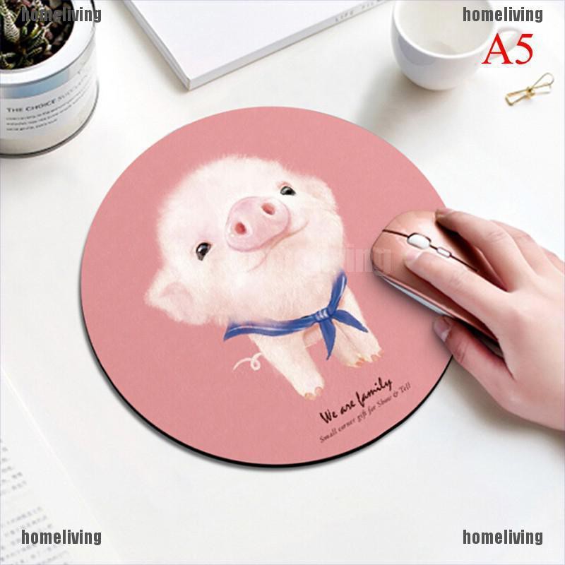 Miếng lót chuột cao su hình tròn chống trượt in chữ hoạt hình dễ thương