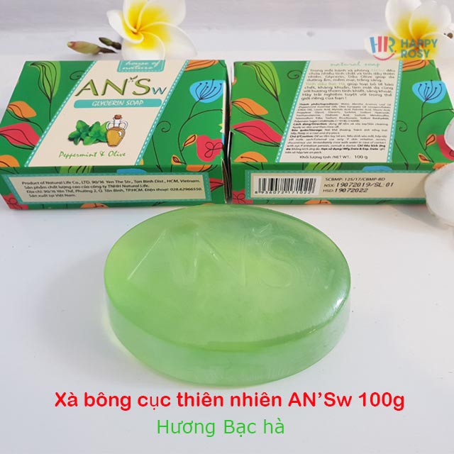 [HÀNG SẴN] Xà bông cục thiên nhiên AN'Sw 100g-Bạc Hà, Sả Chanh, Oải Hương (Lavender)