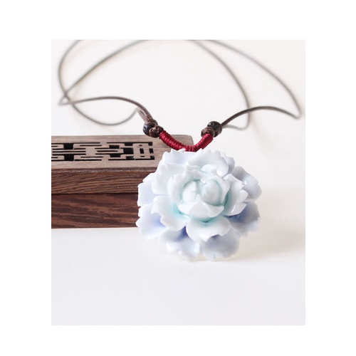 Vòng cổ gốm Vintage hoa 3D thời trang VGOM34