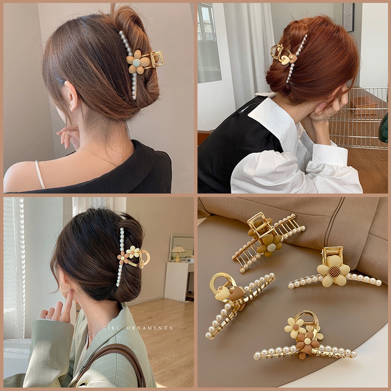 Kẹp Tóc Kim Loại HGVN Đính Hạt Và Icon Dễ Thương Kiểu Kẹp Càng Cua Hàn Quốc