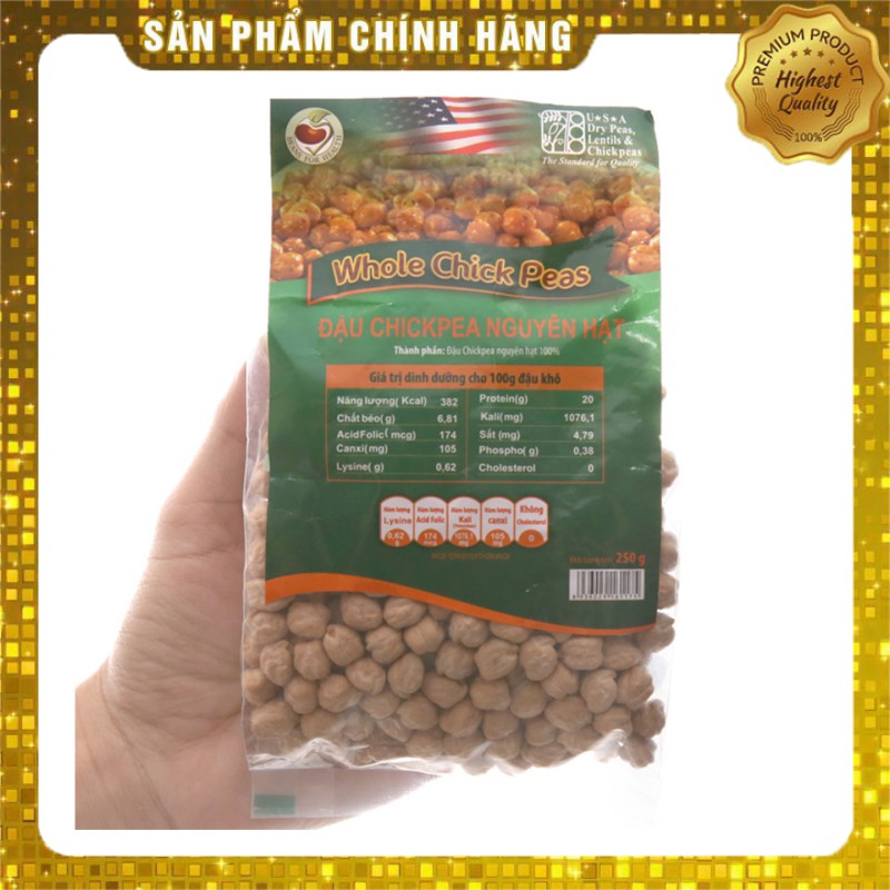 Đậu Gà Hữu Cơ Chick Peas - Cho Bé Ăn Dặm, KETO - Đậu nhập khẩu Mỹ - 250gr - Organic Chick Peas