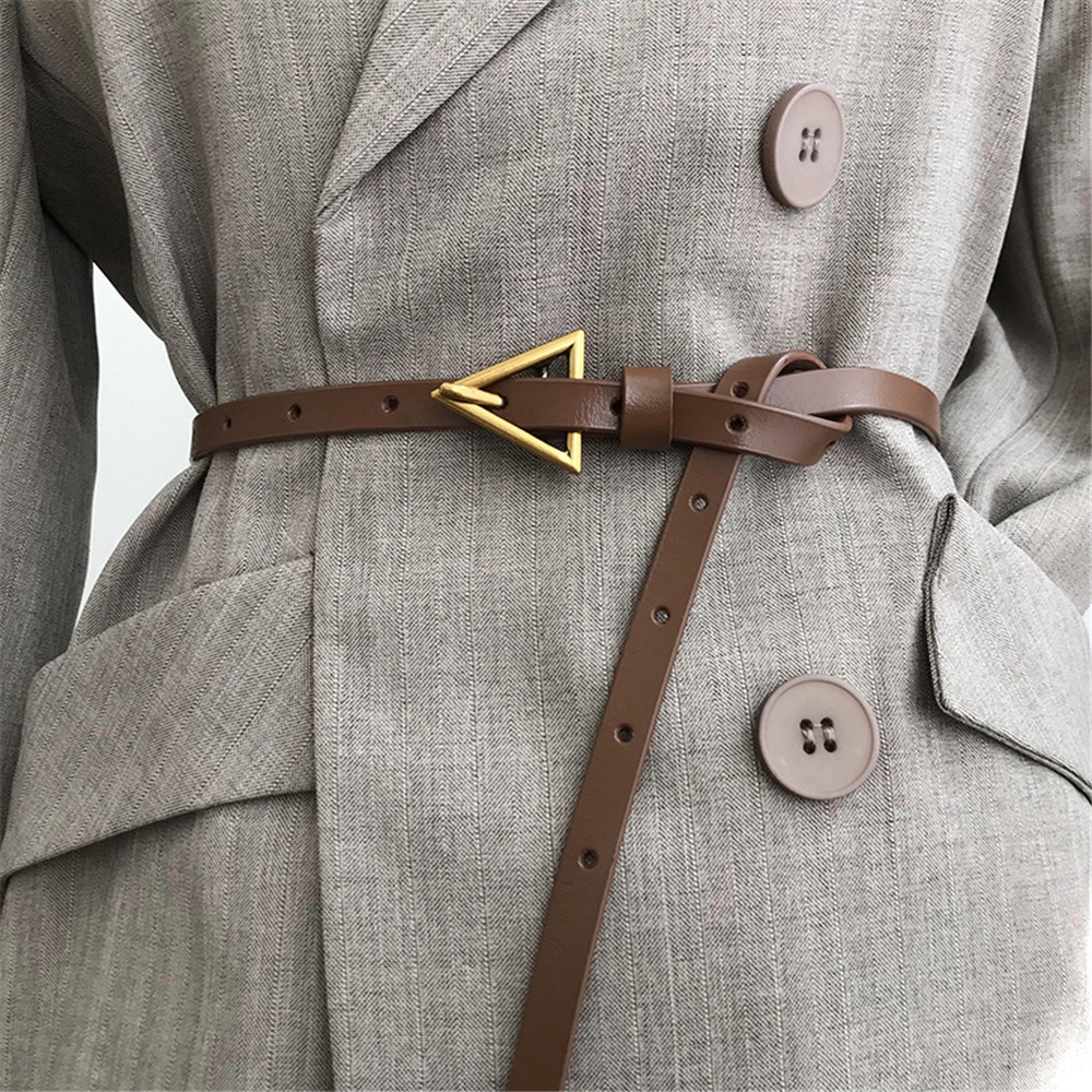 Thắt lưng khóa hình tam giác thiết kế thời trang dành cho nữ