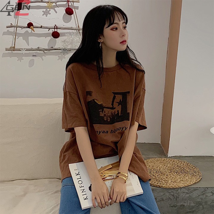 Áo phông tay lỡ unisex 2021, áo phông nữ form rộng tay lỡ màu trắng, xanh cổ tròn đẹp chất cotton | BigBuy360 - bigbuy360.vn