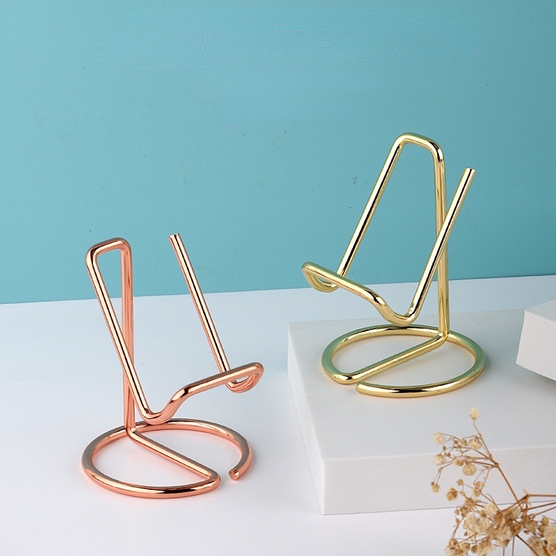Khung Đỡ Điện Thoại Bằng Kim Loại Mạ Kim Loại Nghệ Thuật Đơn Giản Cho IPhone Xiaomi Huawei
