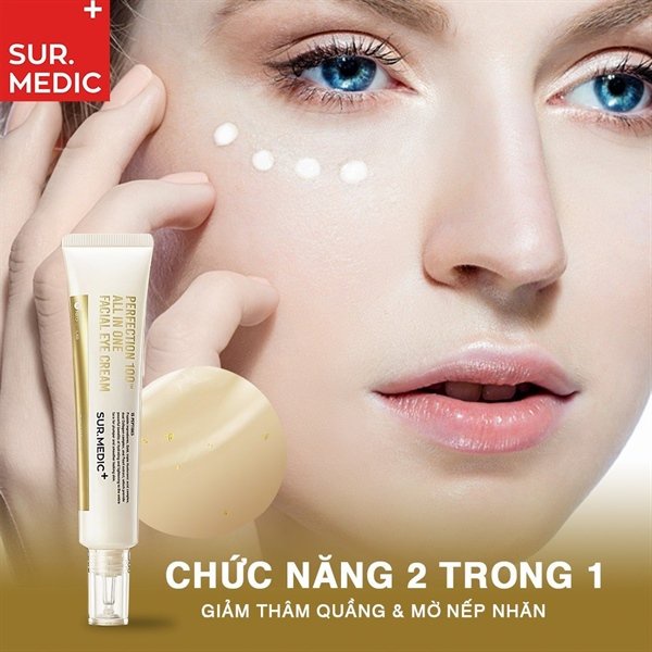 Kem Giảm Thâm Mắt Xoá Mờ Nếp Nhăn SURMEDIC Perfection 100tm All In One Facial Eye Cream 35ml