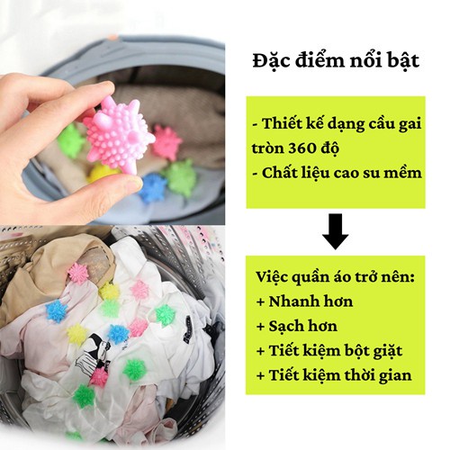 Set 10 bóng gai làm mềm và sạch - chống nhăn quần áo dùng cho máy giặt