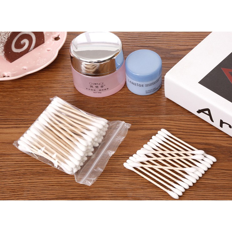 Hộp 100 tăm bông cotton tiện lợi