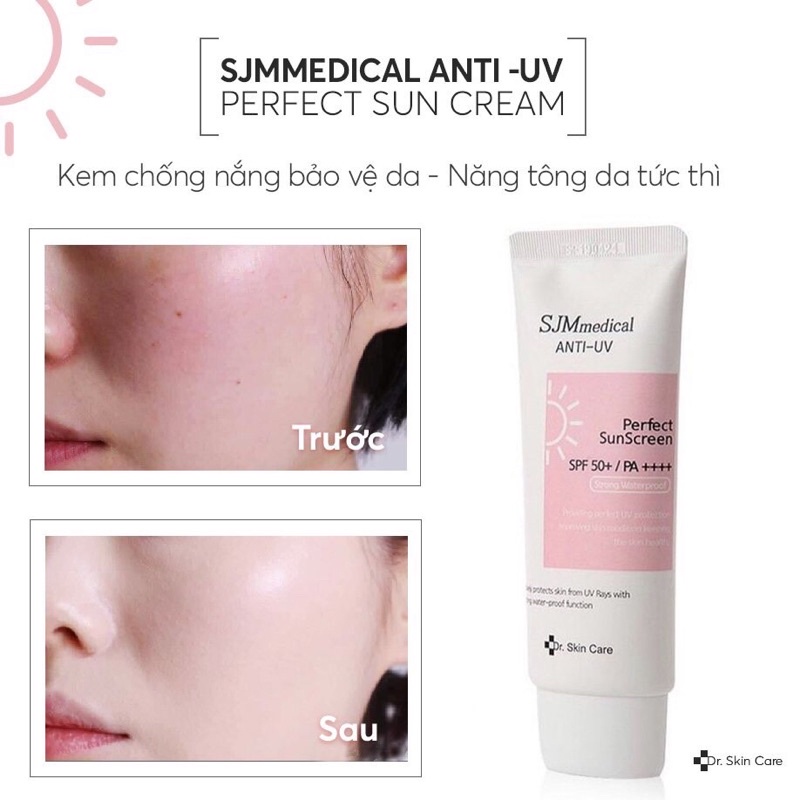 Kem chống nắng hàn quốc kiềm dầu nâng tone SJM Medical Anti UV Perfect Sunscreen SPF 50+/ PA+++ 60ml | BigBuy360 - bigbuy360.vn