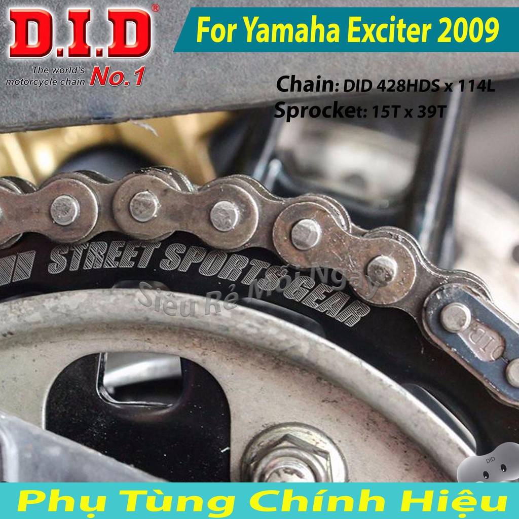 Bộ Nhông Sên Dĩa DID Exciter 2009 và 2010 Côn Tự Động Sên 10ly Thái Lan ( 15T x 39T )