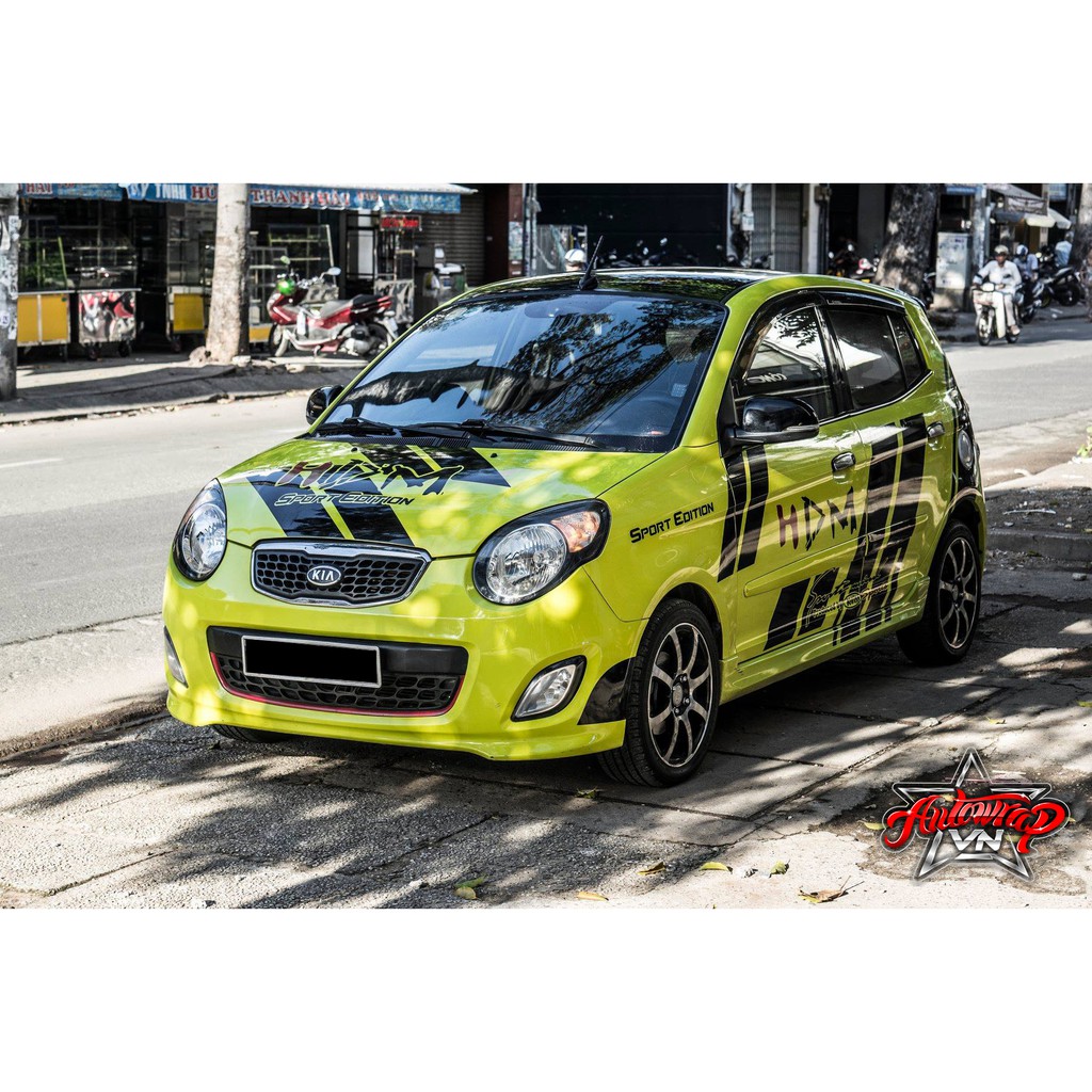 Tem họa tiết xe Morning HDM Sport Edition - Tem họa tiết ô tô Kia, tem dán sườn xe thể thao
