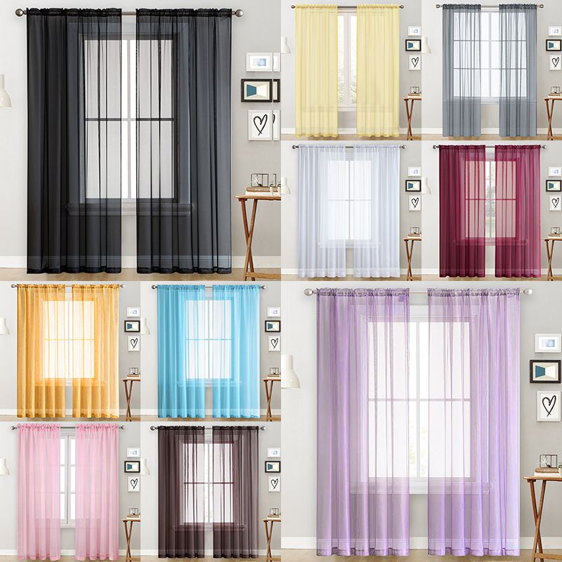 Decotex Bộ 2 Rèm Cửa Sổ Vải Voan Trong Suốt