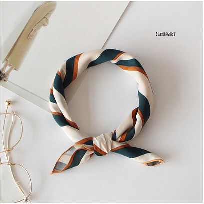 Khăn vuông satin lụa- Khăn Turban cột cổ áo thun