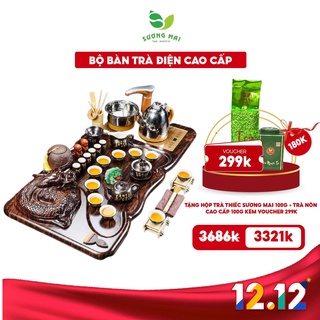 Bàn Trà Điện Thông Minh SƯƠNG MAI Thiết Kế Theo Phong Thủy, Vượng Tài Cho Gia Chủ (Hàng Có Sẵn Bảo Hành 12 Tháng)