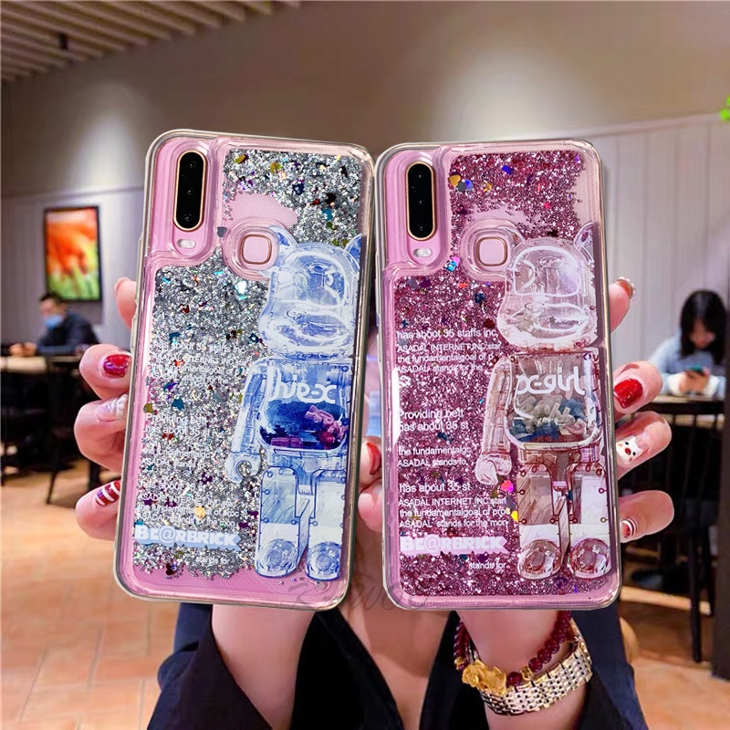 Ốp Điện Thoại Dẻo Họa Tiết Hoạt Hình Kaws Kèm Nước Kim Tuyến Cho Vivo Y17 Y12i Y15 Y13 Y11 Y19 S1 Y53S Y55S 5G 2021