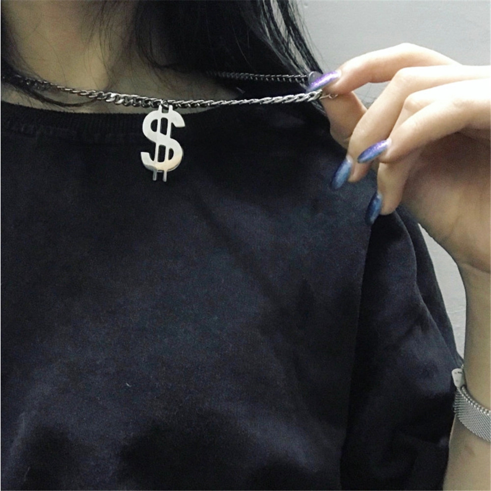 【COD】vòng cổ Mặt Biểu Tượng Đô La Cá Tính Cho Nam Nữ