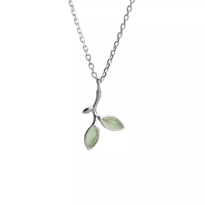 Pha Lê Bạc Lá Vòng Cổ Crystal Silver Leaves Choker Necklace Women Jewelry