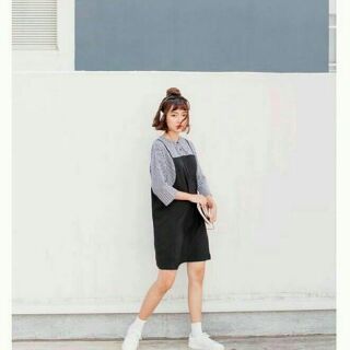 Set yếm + áo kẻ caro