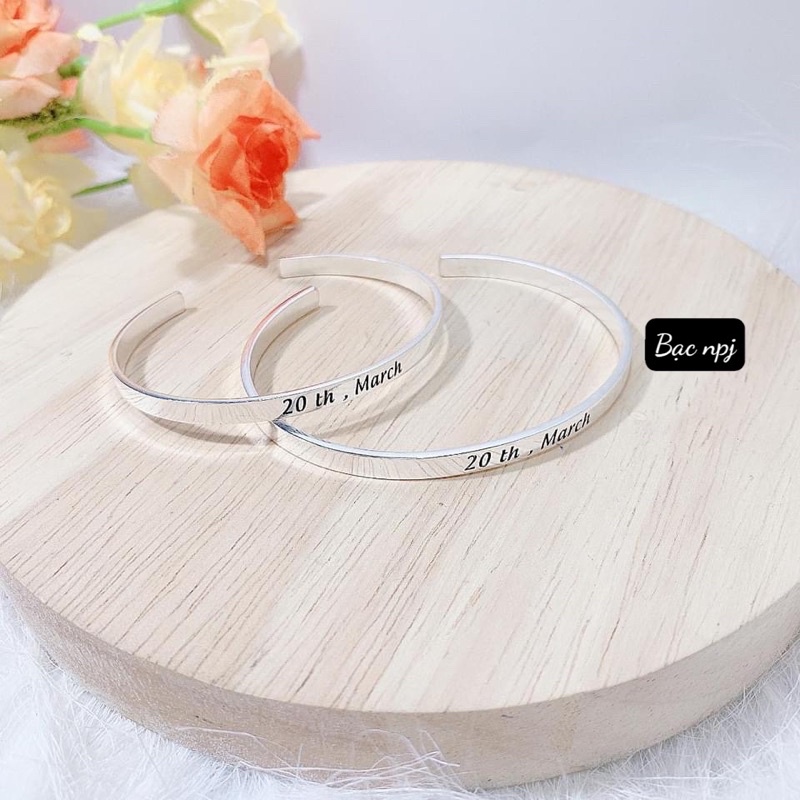 Lắc tay khắc tên , Vòng tay khắc tên đôi nam nữ , mẹ con,Siêu Xinh ,Bạc BNP