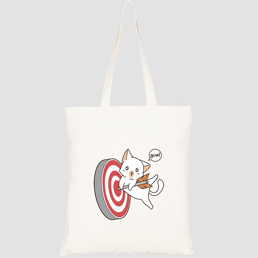 Túi vải tote canvas HTFashion in hình goal of cat HT146