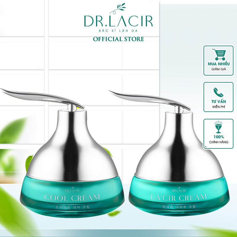 [NEW] Bộ Chăm Sóc Da Mặt DR.LACIR (Kem Face Lạnh Dưỡng Da Chống Nắng 35g + Kem Dưỡng Da Ban Đêm 35g) DR105