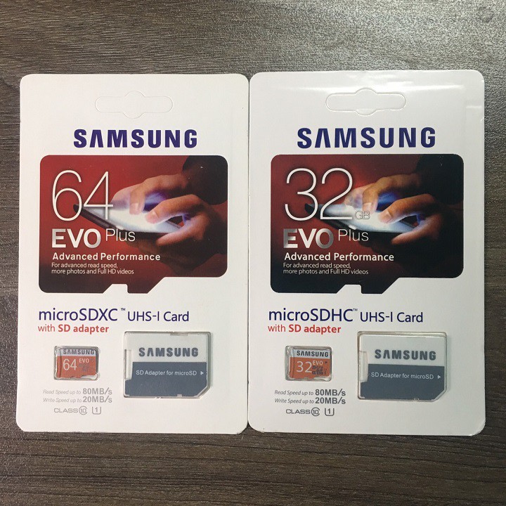 Thẻ nhớ MicroSD SamSung 64GB/32GB – Evo Plus Class 10 – CHÍNH HÃNG – Kèm Adapter – Bảo hành 5 năm