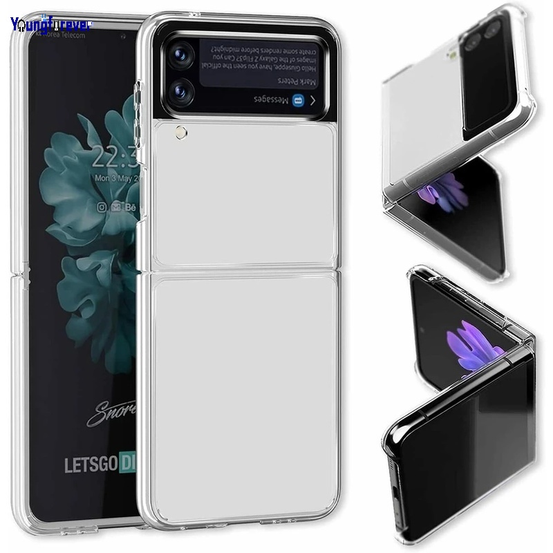 Ốp Điện Thoại PC Cứng Trong Suốt Siêu Mỏng Dạng Gập Chống Trầy Cho Samsung Galaxy Z Flip 3