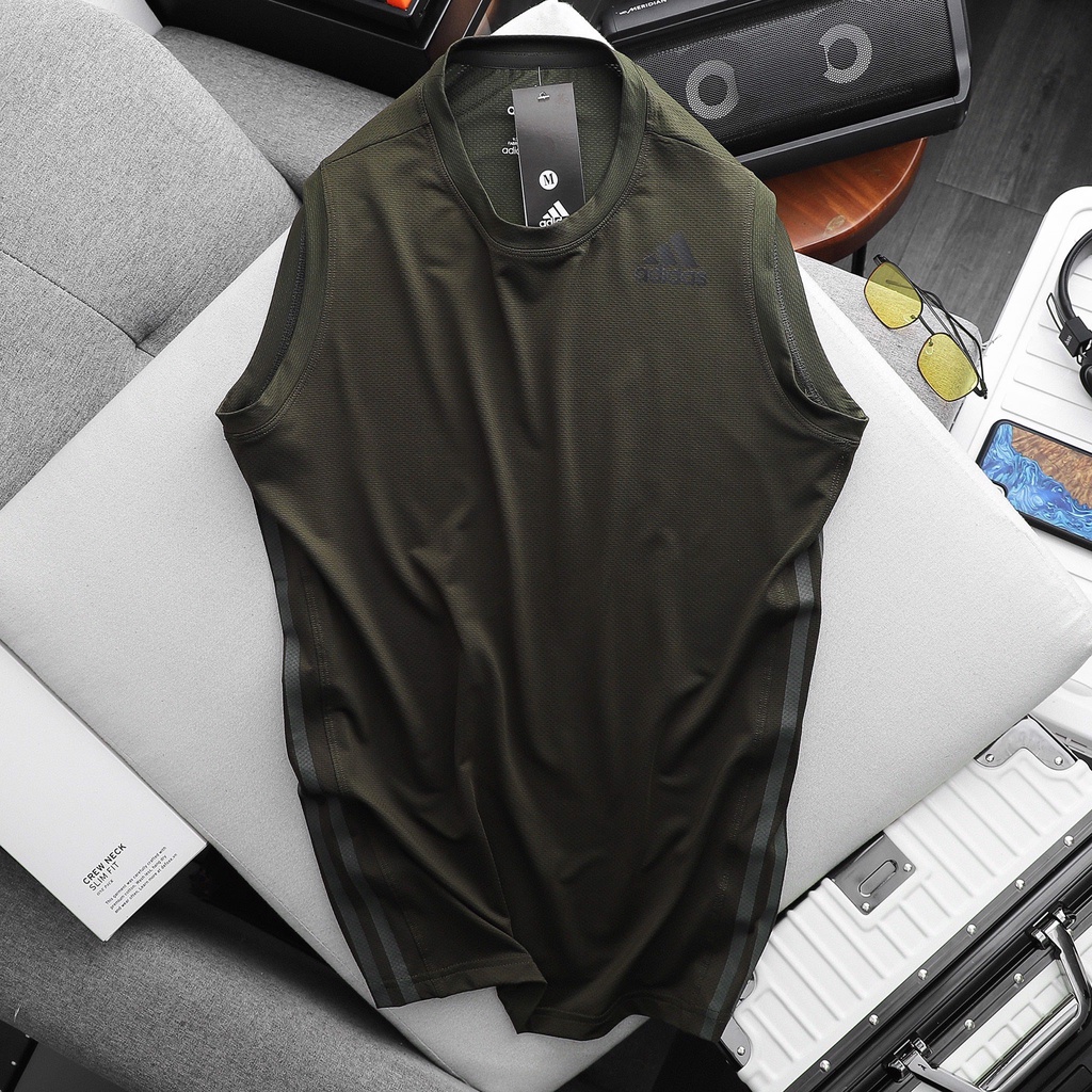 Áo Ba Lỗ Nam TankTop Adidas Sọc Eo 5 Màu Vải Thể Thao Siêu Mát Hàng Xuất Cực Xịn