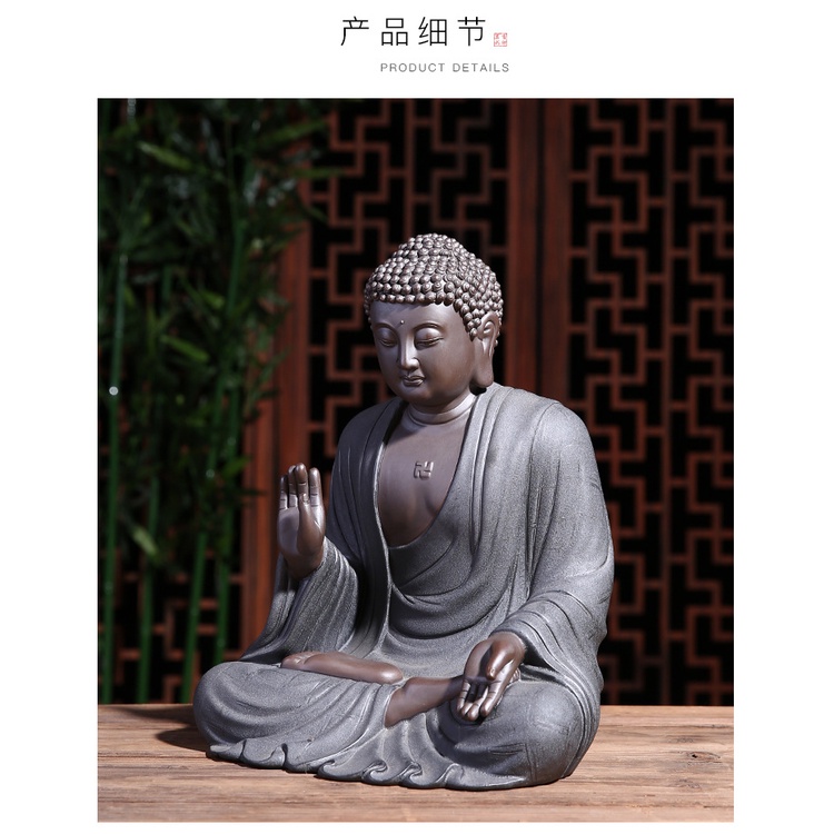 Tượng Như Lai Phật Tổ cỡ lớn- Tượng Phật Thích ca Gốm tử sa cao cấp trang trí không gian thiền tịnh đền chùa