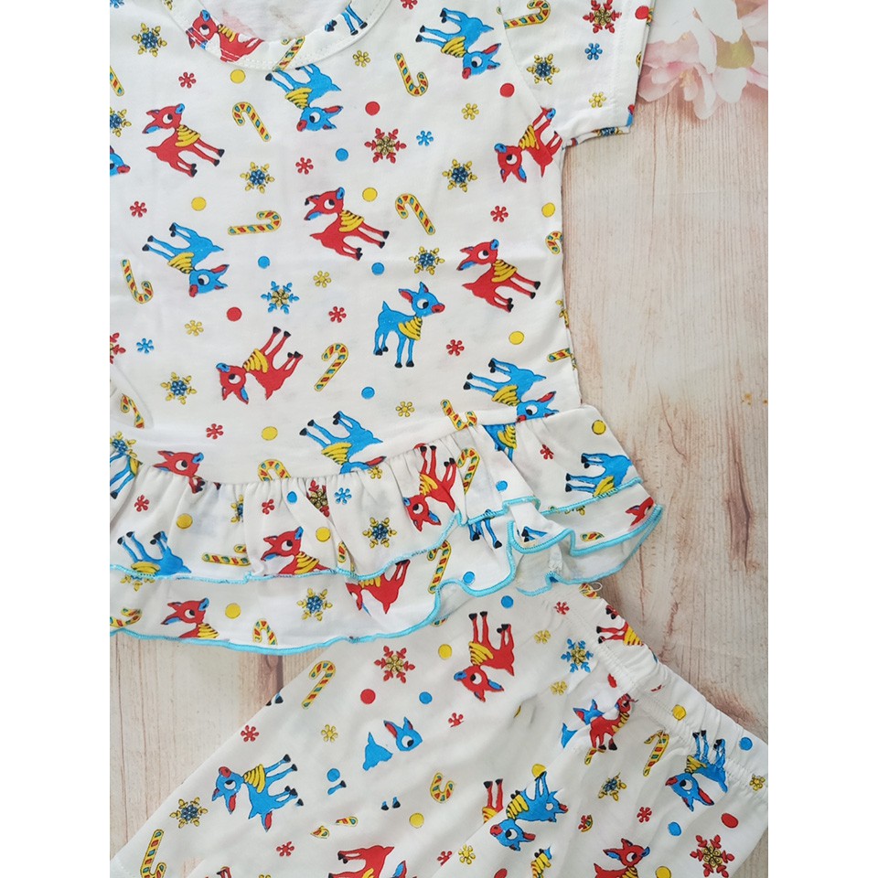 Đồ bộ bé gái vải xuất dư size cho bé 8-16kg - Ninedra