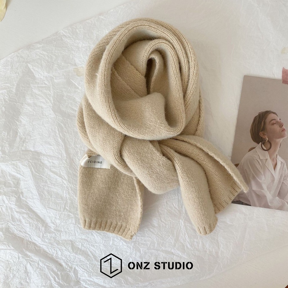 Khăn quàng cổ ONZ Studio basic đan dọc - Khăn choàng cổ len nam nữ lông mịn dệt kim không xù ulzzang Hàn Quốc KLT01