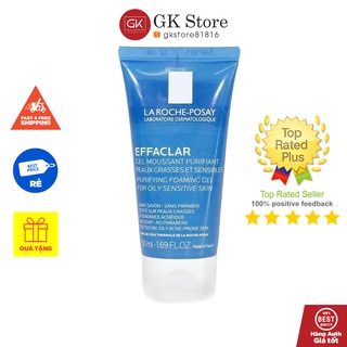 Sữa Rửa Mặt La Roche-Posay Effaclar Purifying Foaming Gel Cleanser 50ml Cho Da Dầu Mụn, Nhạy Cảm
