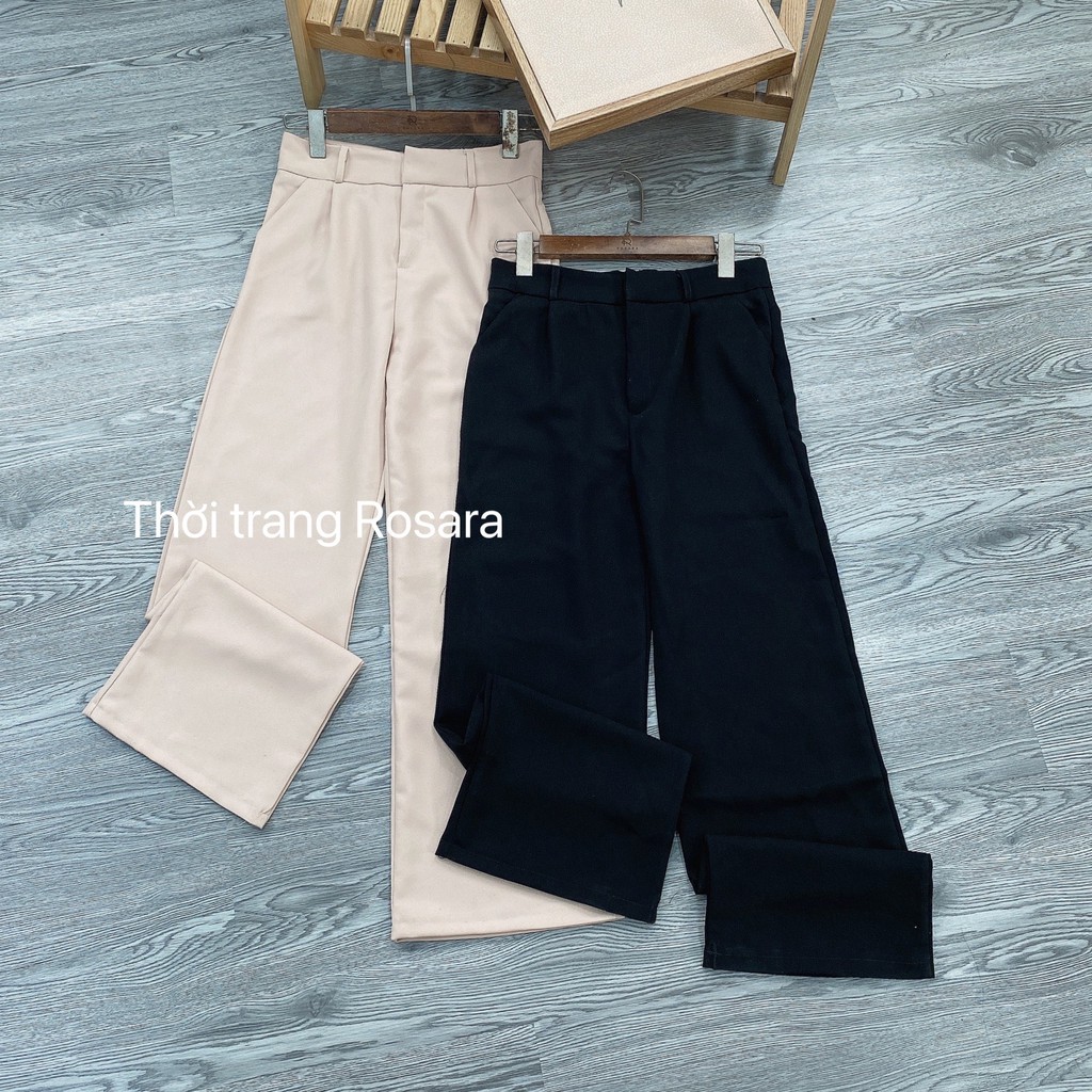 Quần culottes rộng cạp cao khoá trước 1 khuy dài vải tuyết mưa vitex nhiều màu Rosara SP104