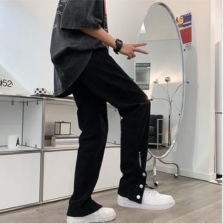 Quần Jeans Phối Khóa Gâu Phong Cách Unisex Dành Cho Nam Chất Liệu Bền Và Đẹp
