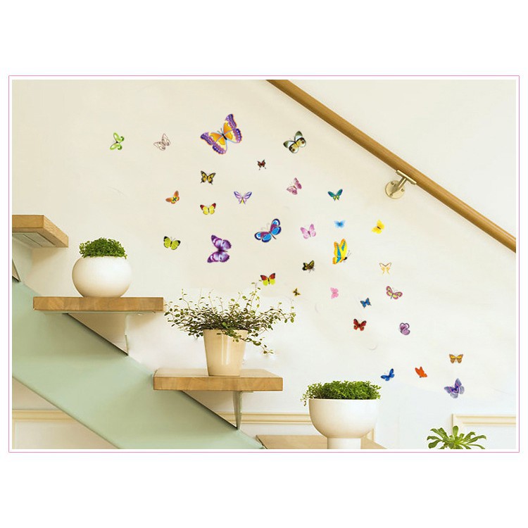 (HCM) Decal 81 con bướm đủ màu dán tường DKN071 - decalhcm
