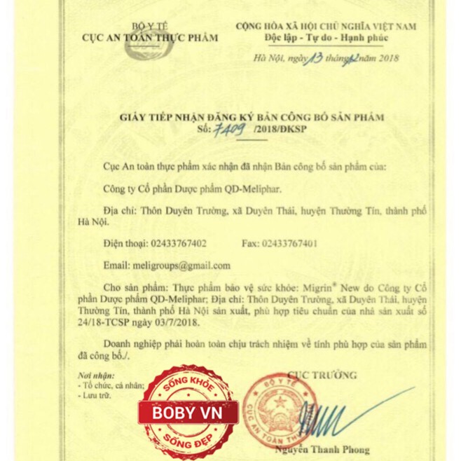 Migrin New giảm hội chứng đau nửa đầu, rối loại tiền đình, tăng cường lưu thông máu não - Hộp 2 vỉ x 10 viên
