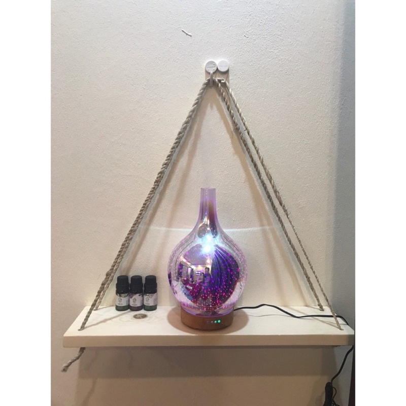 Kệ gỗ treo tường dây thừng loại 1 tầng đa năng trang trí KÍCH THƯỚC 10X30CM