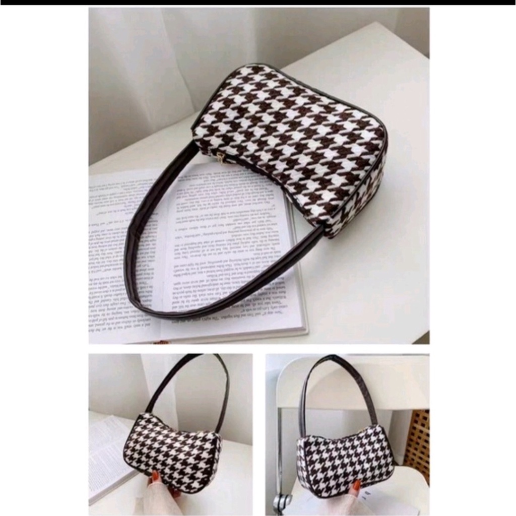 Túi kẹp nách nữ túi đeo vai họa tiết caro hot trend 2023