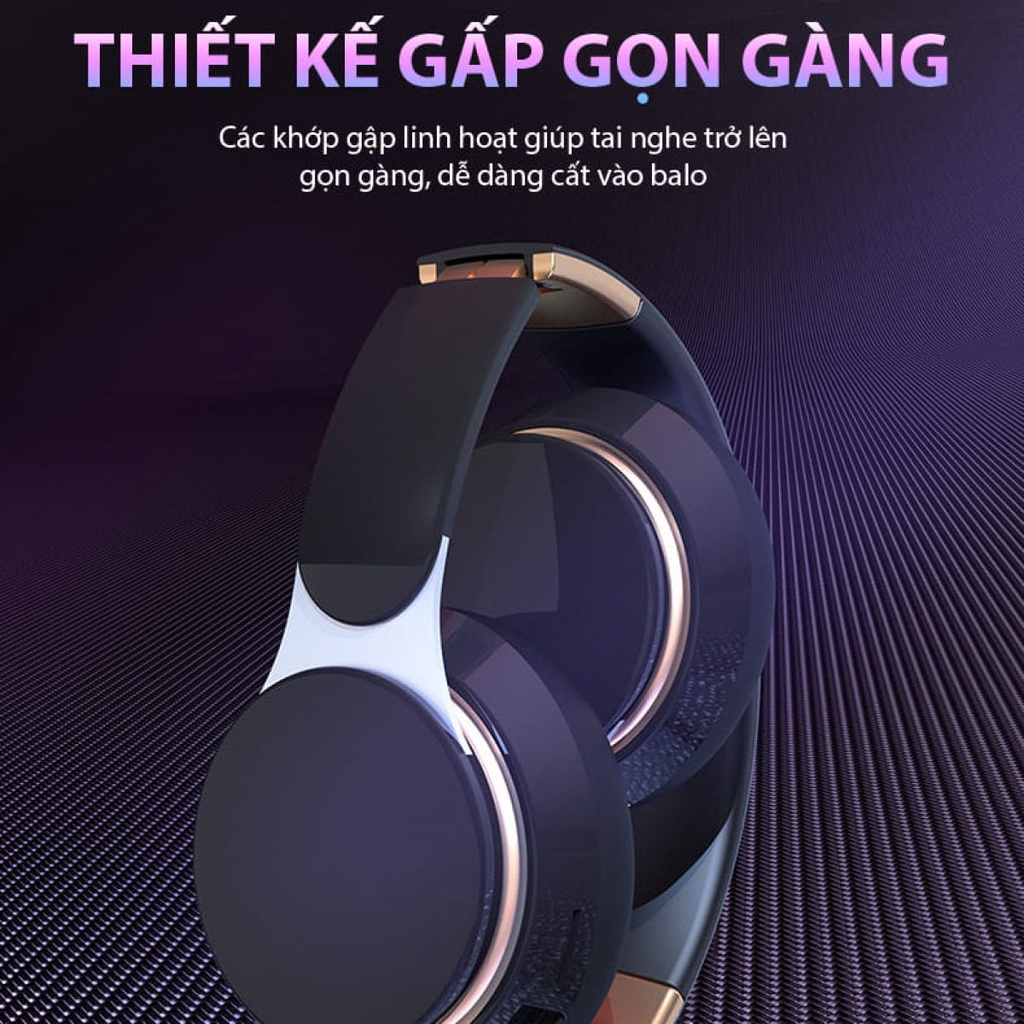 GiGiBomstoreTai nghe chụp tai Bluetooth thời trang và tinh tế, âm thanh Hifi XBASS T7 nghe Bluetooth chụp tai không