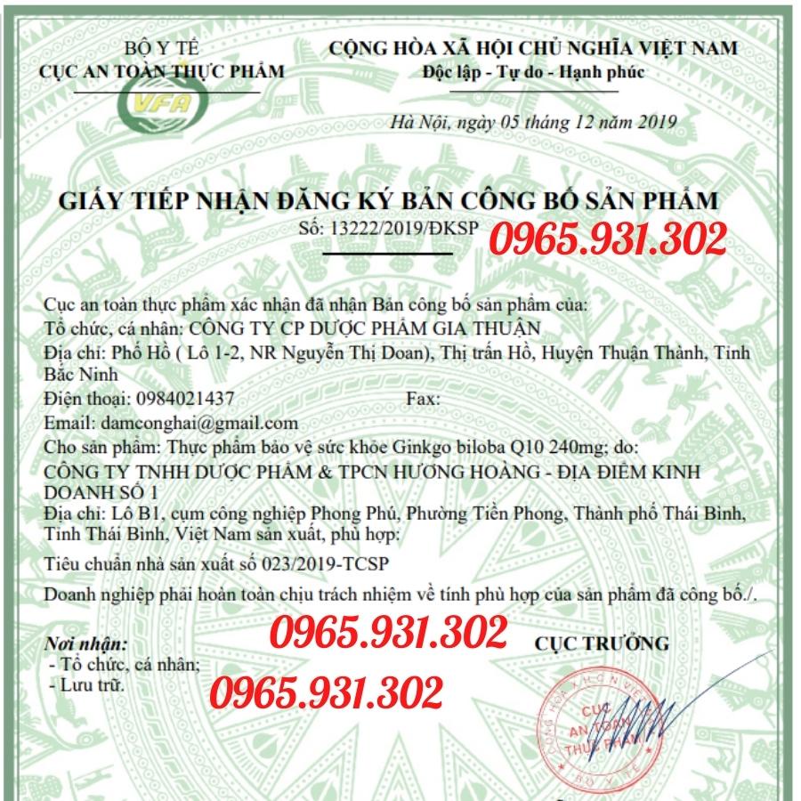 Hoạt huyết dưỡng não Ginkgo Biloba Q10 240mg
