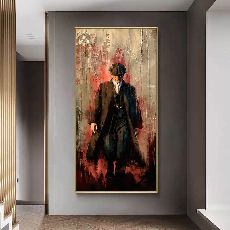Tranh Sơn Dầu Vẽ Chân Dung Tommy Shelby Graffiti Nghệ Thuật Không Khung Trang Trí Nhà Cửa