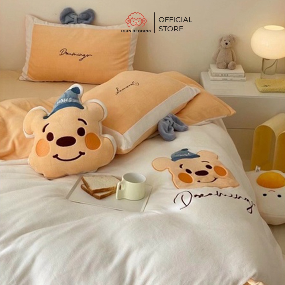 Set ga nỉ nhung Disney IGUN BEDDING chất nỉ nhung mềm mịn