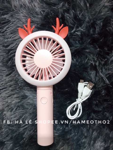 [SẴN] QUẠT MINI TÍCH ĐIỆN CÓ ĐÈN LED 3 MÀU | BigBuy360 - bigbuy360.vn