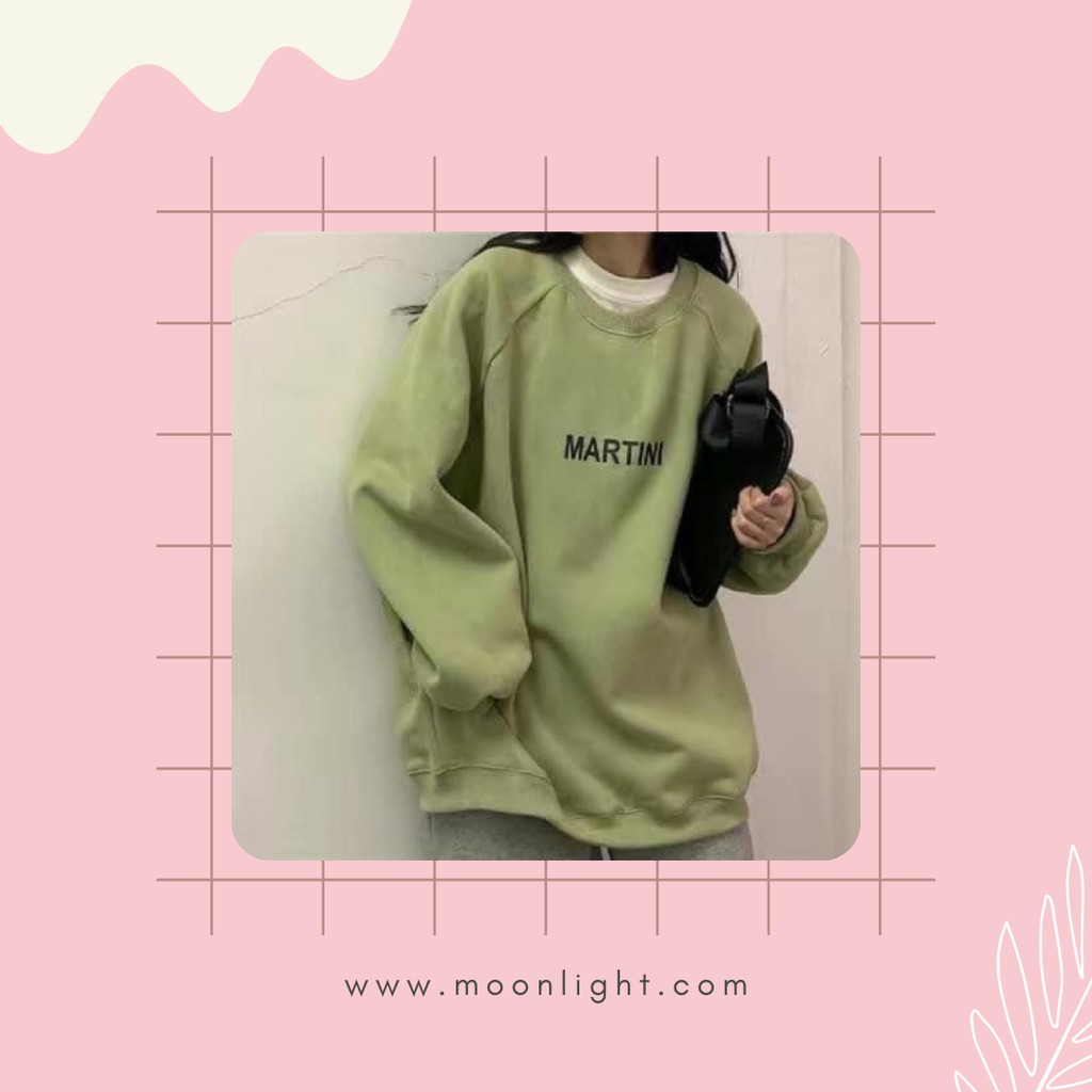Áo sweater chữ martini chất liệu nỉ bông ulzzang