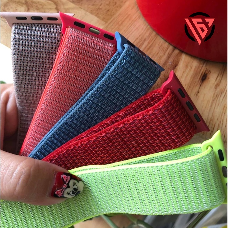 Dây vải dù nylon cho Ap Watch Seri 7/6/5/4/3/2/1/SE, đồng hồ T500, W26, HW12, logo táo..  Fullsize 38/40/41 - 42/44/45mm