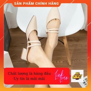 [xa] Dép Cao Gót - Da Lì - Quai Đôi Mảnh - 3 Phân -152494 -p01