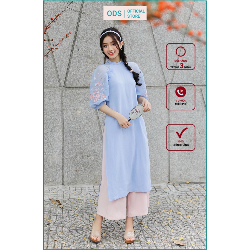 Set áo dài cách tân Oversized thêu hoa [AD18]