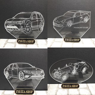 Tấm mica khắc hình xe ô tô PAVITA, dùng thay thế mica đèn led 3d, đèn trang trí đã có sẵn
