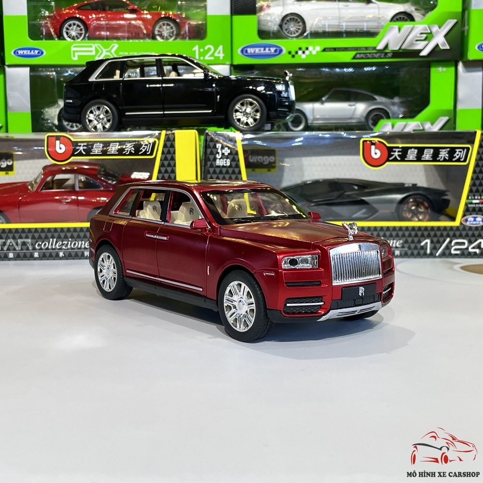 Mô hình xe ô tô Rolls-Royce Cullinan tỉ lệ 1:24 hãng Chezhi màu đỏ