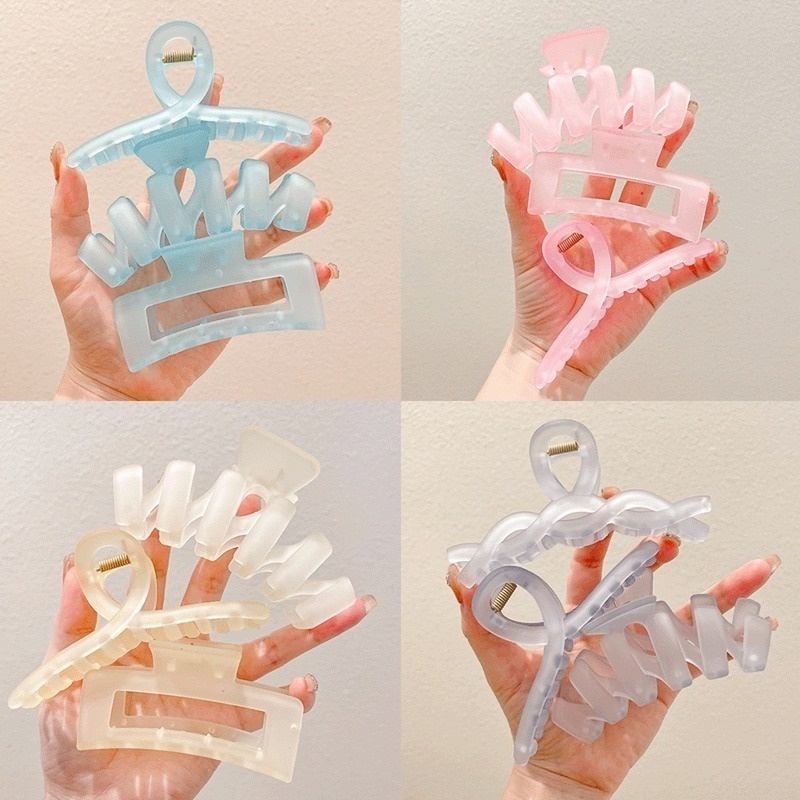 Kẹp Tóc Nhựa Acrylic Màu Sáng Đơn Giản Thời Trang Hàn Quốc