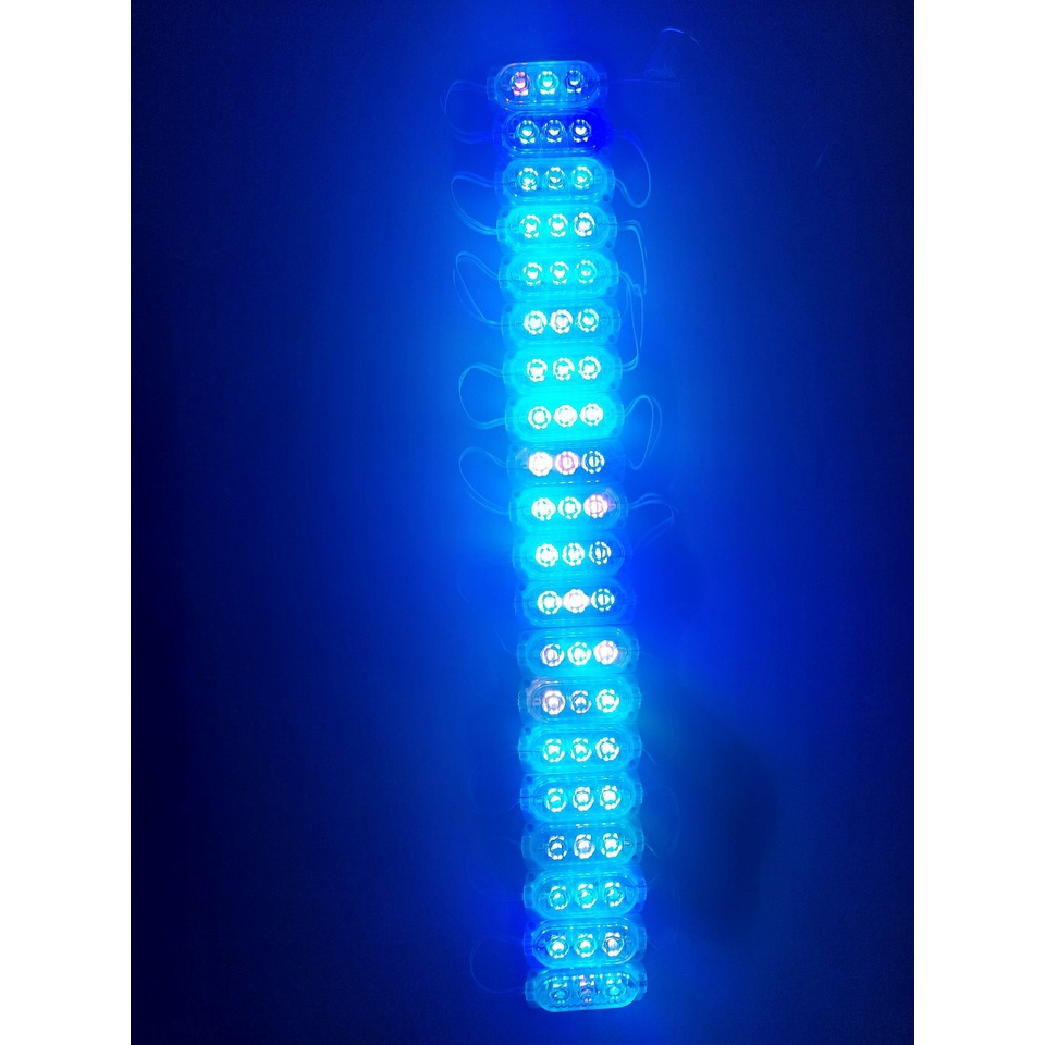 Dây led nháy ga lăng 7 màu điện chung 12v - 24v, loại 3 mắt  1 dây 20 tấm